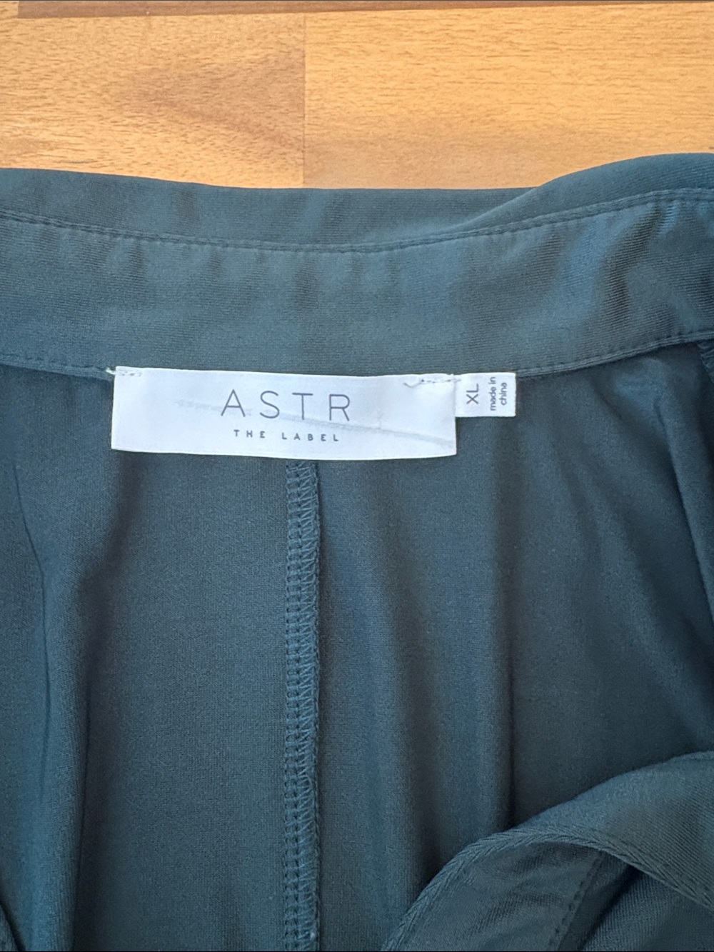 Forest Green Ruffle-Front Button Down Shirt - Picture 2 of 2